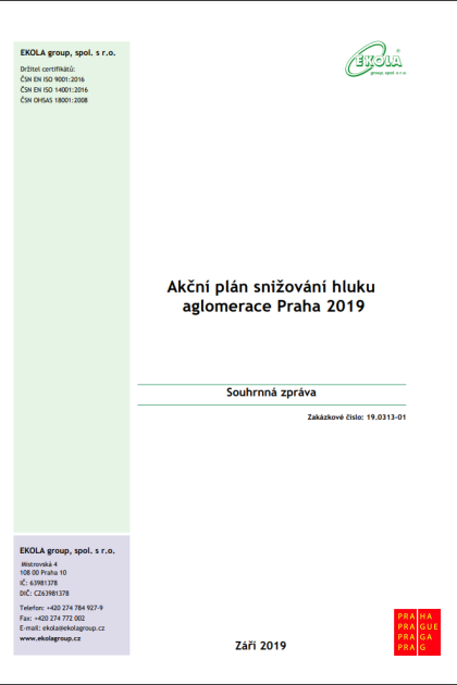 Akční plán snižování hluku aglomerace Praha (2019)